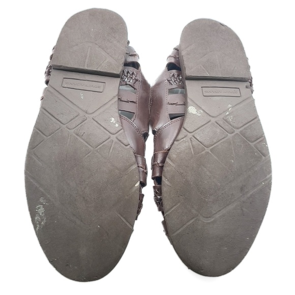 Men's Brown Leather Woven Sandals - Picture 9 of 10